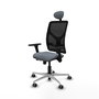 PIQUERAS Y CRESPO Silla de oficina Motilla con mecanismo Sincro/Traslack, Gris y Negro