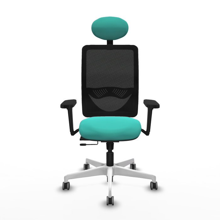 PIQUERAS Y CRESPO Silla de oficina Zulema Sincro/Traslack Turquesa y Negro