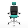 PIQUERAS Y CRESPO Silla de oficina Zulema Sincro/Traslack Turquesa y Negro
