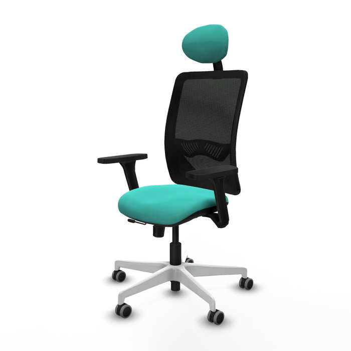 PIQUERAS Y CRESPO Silla de oficina Zulema Sincro/Traslack Turquesa y Negro