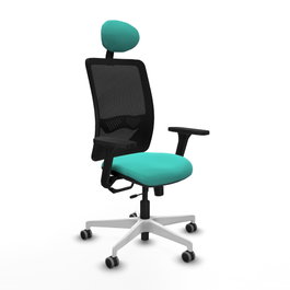 PIQUERAS Y CRESPO Silla de oficina Zulema Sincro/Traslack Turquesa y Negro