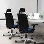 PIQUERAS Y CRESPO Silla Alares Sincro con Malla Negra, Asiento Amarillo y Base de Aluminio