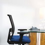 PIQUERAS Y CRESPO Silla de oficina Yunquera con mecanismo Sincro, Turquesa y Negro