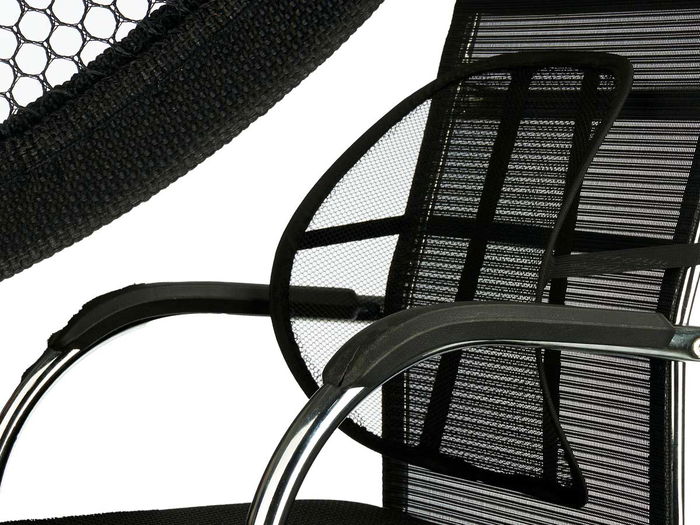 Arte Regal Soporte Lumbares Silla Negro Acero Poliester 41x15x39 cm (Set de 12)