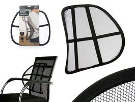 Arte Regal Soporte Lumbares Silla Negro Acero Poliester 41x15x39 cm (Set de 12)