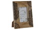 DKD Home Decor Hamsa 24 Marco de Fotos Indio Natural 10x15cm Mango y Cristal Grabado 20x25x2 cm (2 Unidades)