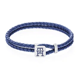Tommy Hilfiger Pulsera de Cuero Azul 2790530