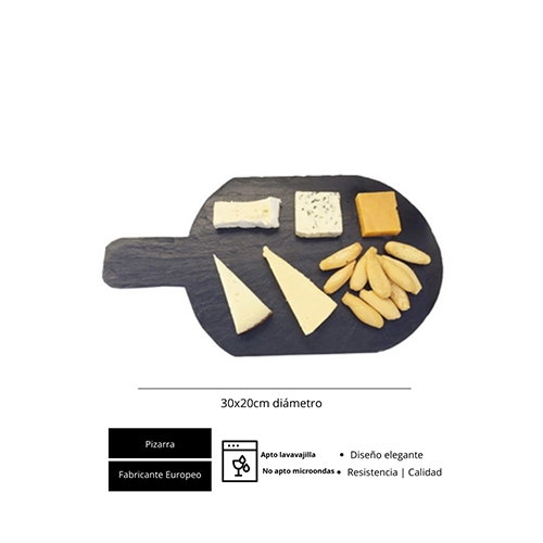 Summa Supizarra Paleta Oval de Pizarra para Servir - 30x20 cm (10x40 cm), Color Gris Oscuro Summa Supizarra Paleta Oval de Pizarra para Servir - 30x20 cm (10x40 cm), Color Gris Oscuro
