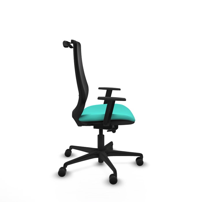 PIQUERAS Y CRESPO Silla de oficina Mardos con mecanismo Sincro/Traslack Turquesa y Negro