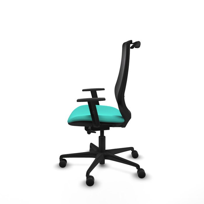 PIQUERAS Y CRESPO Silla de oficina Mardos con mecanismo Sincro/Traslack Turquesa y Negro