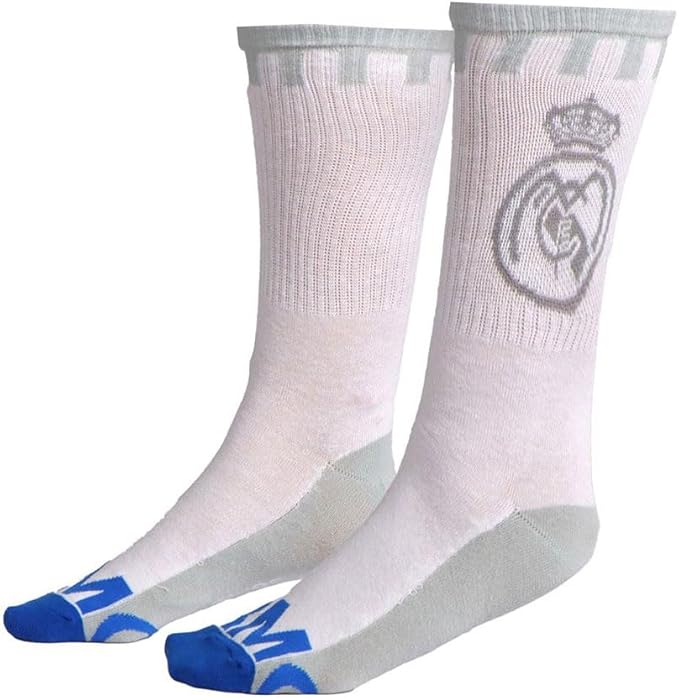 Real Madrid - Pack Oficial de Calcetines de Regalo 3 Pares en Caja Cilíndrica, Licenciado, Talla 39-42