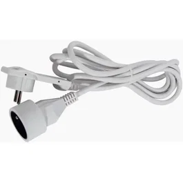 Chacon Cable de Extensión de 3 m con Conector Plano Blanco HO5VVF 3x1.5 mm²