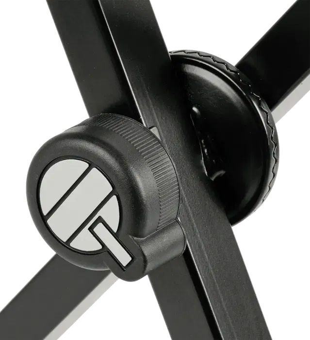 QUIKLOK Soporte Teclado T10 Formato X Perfil Simple Negro Altura Regulable Acero Plegable 72kg Carga Máxima