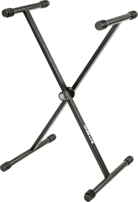 QUIKLOK Soporte Teclado T10 Formato X Perfil Simple Negro Altura Regulable Acero Plegable 72kg Carga Máxima