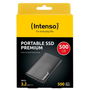 Intenso Premium SSD Externo 500 GB, Almacenamiento Rápido USB 3.2, Hasta 500 MB/s, Negro, Portátil y Compacto, Compatible con Windows y Mac, Modelo 4"