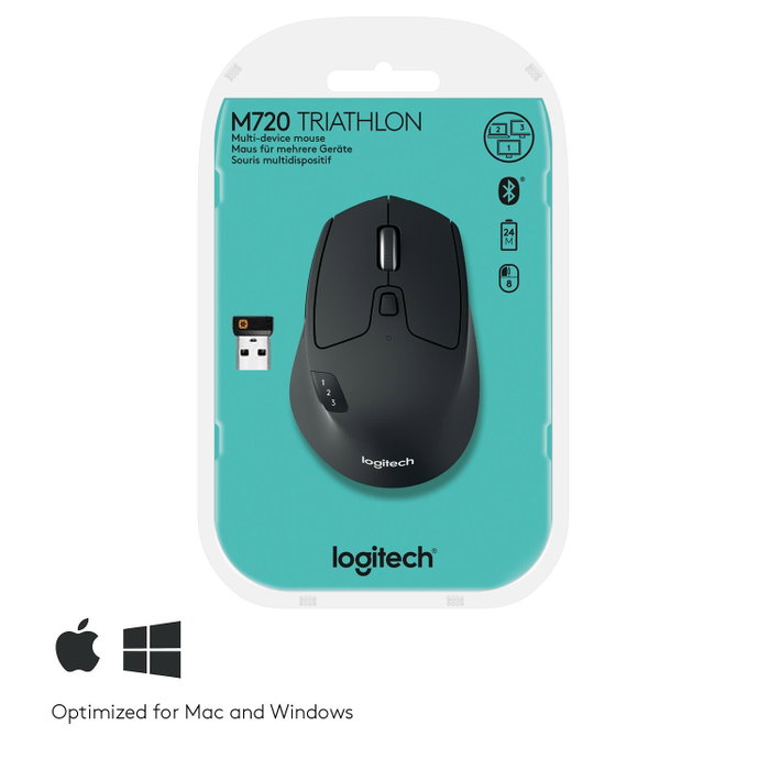 Logitech M720 Triathlon Ratón Inalámbrico Negro