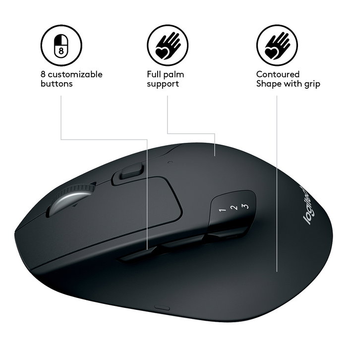Logitech M720 Triathlon Ratón Inalámbrico Negro