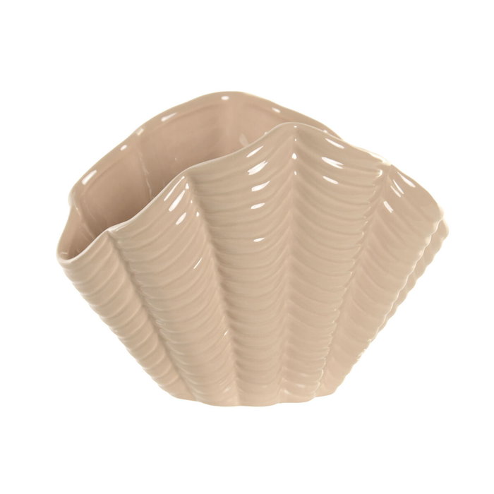DKD Home Decor Jarrón de Gres Concha Beige