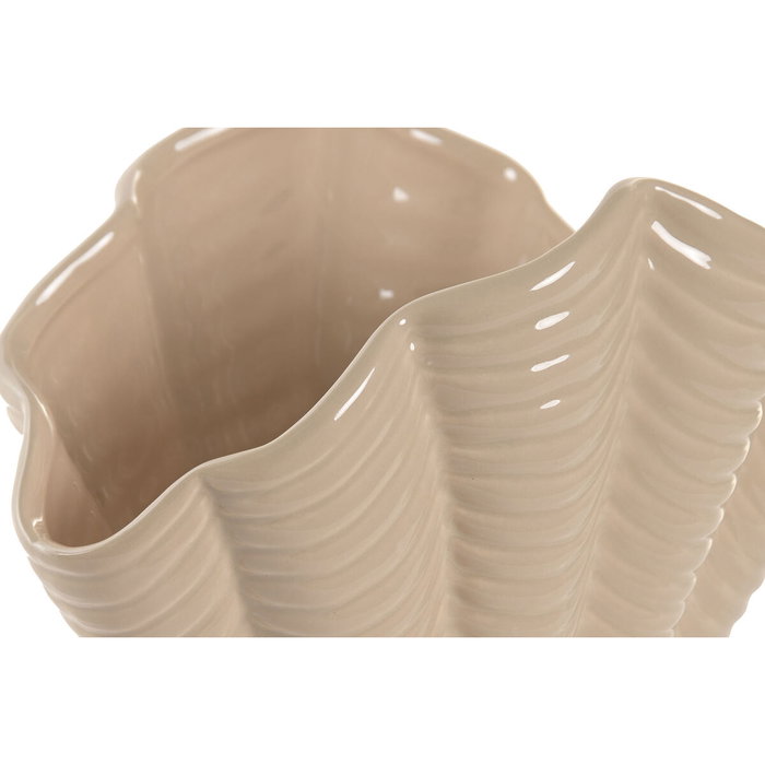 DKD Home Decor Jarrón de Gres Concha Beige