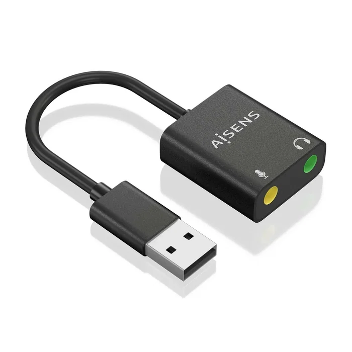 Aisens Conversor USB-A a Audio 48KHz con 2x Jack 3.5 mm, Negro Aisens Conversor USB-A a Audio 48KHz con 2x Jack 3.5 mm, Negro