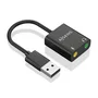 Aisens Conversor USB-A a Audio 48KHz con 2x Jack 3.5 mm, Negro