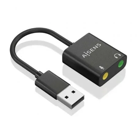Aisens Conversor USB-A a Audio 48kHz USB-A/M a 2xJack 3.5mm 10cm Negro Aisens Conversor USB-A a Audio 48kHz USB-A/M a 2xJack 3.5mm 10cm Negro