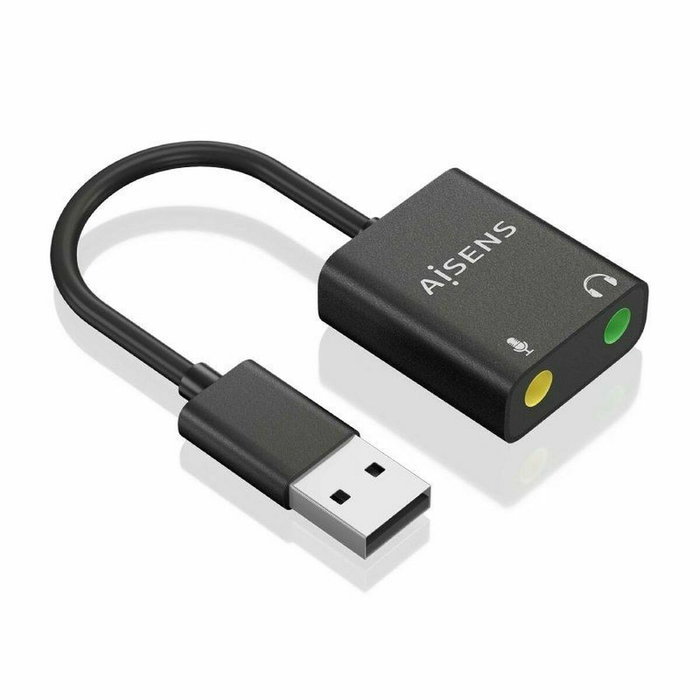 Aisens Conversor USB-A a Audio 48KHz Negro