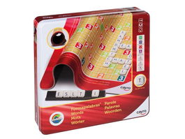 Cayro Juego Formapalabras Metal Box, Juego de Formar Palabras con 102 Fichas, Tablero de Neopreno, Multilingue (ES, EN, FR, DE, IT, PT) para +7 Años, Dimensiones 27x27x5.7 cm