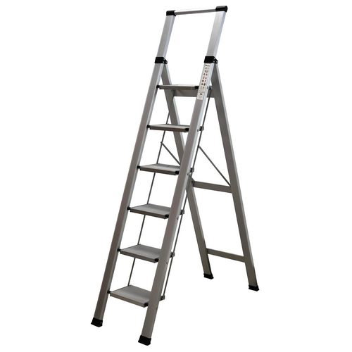 Homelux Escalera Doméstica de Aluminio Plana de 6 Peldaños Homelux Escalera Doméstica de Aluminio Plana de 6 Peldaños