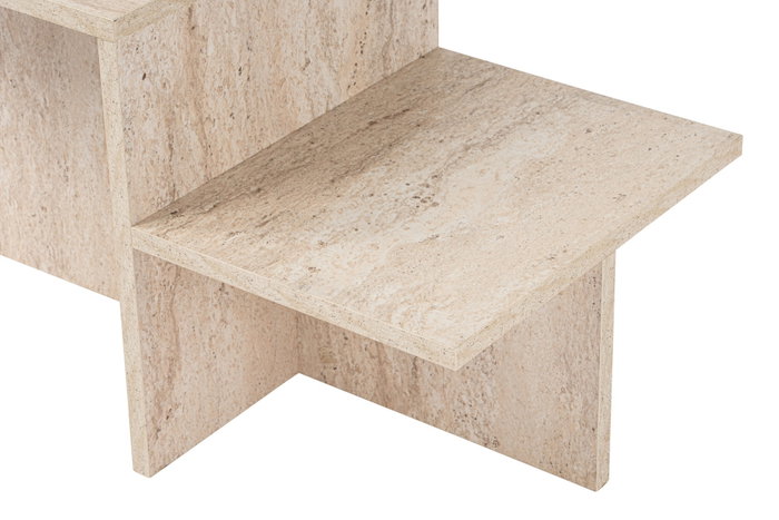 Mesa de centro Rectangular Efecto travertino HARMONY 80 x 40 x 40 cm CAL1730423364198