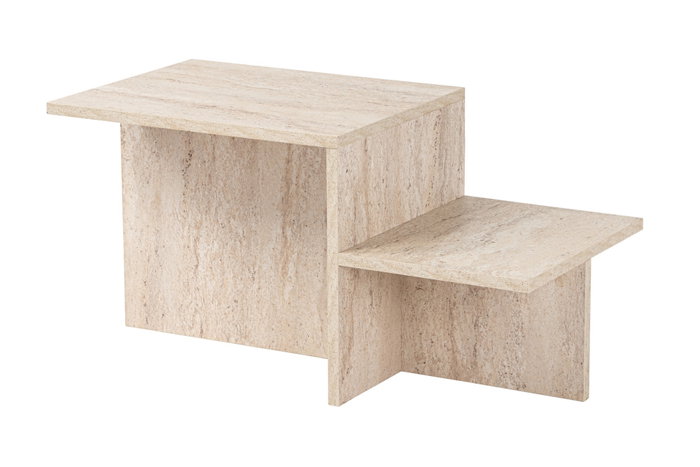 Mesa de centro Rectangular Efecto travertino HARMONY 80 x 40 x 40 cm CAL1730423364198