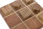 DKD Home Decor Juego Set 2 Acacia Latón 15,5x15,5x2 Marrón Dorado