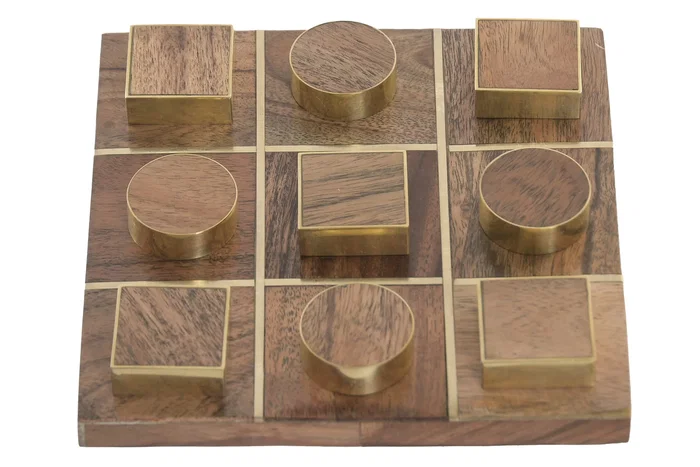 DKD Home Decor Juego Set 2 Acacia Latón 15,5x15,5x2 Marrón Dorado DKD Home Decor Juego Set 2 Acacia Latón 15,5x15,5x2 Marrón Dorado