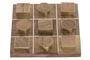 DKD Home Decor Juego Set 2 Acacia Latón 15,5x15,5x2 Marrón Dorado