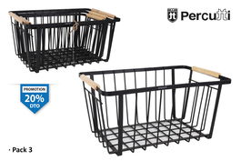 Percutti Organizer Set 3 Cestas 38 x 26 x 18 cm