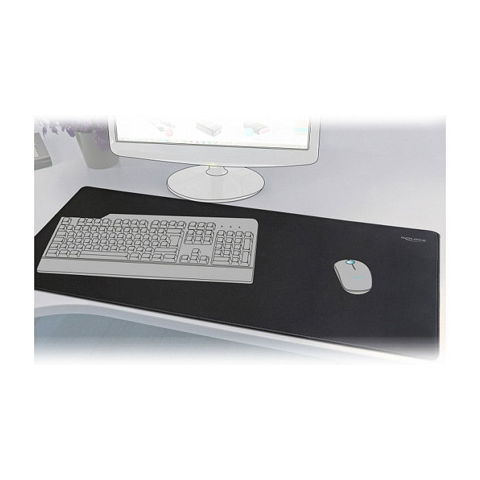 DeLOCK Alfombrilla de Ratón Gaming Grande 900 x 500 mm, Resistente al Agua