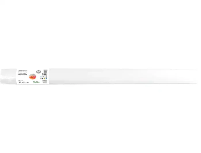 Liderpapel Papel seda blanco 17g/m2 rollo de 24 hojas 50x75cm Liderpapel Papel seda blanco 17g/m2 rollo de 24 hojas 50x75cm