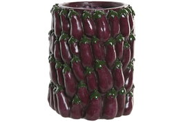 DKD Home Decor Jarrón Magnesia Berengena Morado 25x25x31 cm
