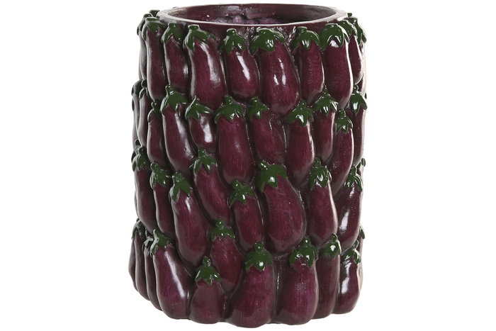 DKD Home Decor Jarrón Magnesia Berengena Morado 25x25x31 cm DKD Home Decor Jarrón Magnesia Berengena Morado 25x25x31 cm