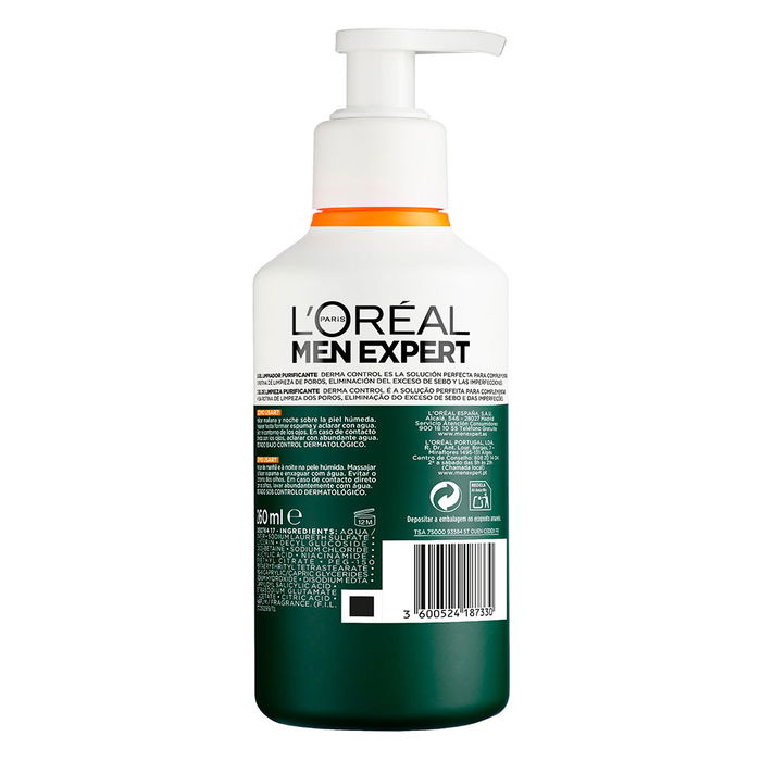 L'Oréal Paris Men Expert Gel Limpiador Purificante Derma Control Anti-Imperfecciones 260 ml
