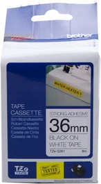 Brother TZe-S261 Cinta Mecanográfico Negro sobre Blanco 36 mm x 8 m Laminada
