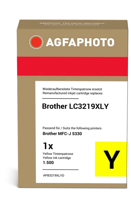 Brother LC3219XLY Amarillo Cartucho de Tinta Compatible Agfa Photo APB3219XLYD - 1500 Páginas Brother LC3219XLY Amarillo Cartucho de Tinta Compatible Agfa Photo APB3219XLYD - 1500 Páginas