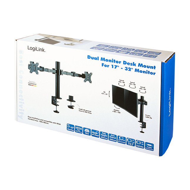 LogiLink BP0106 Soporte para dos monitores de 17'' a 32''