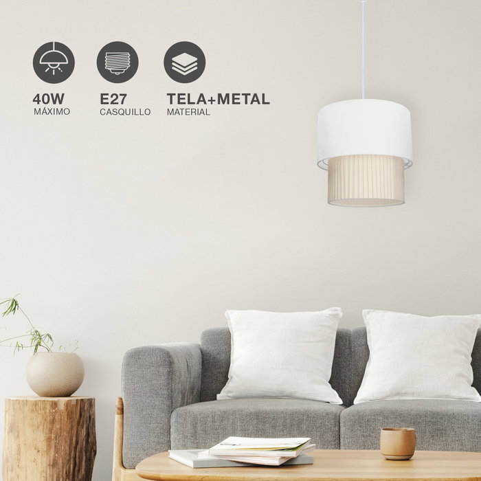 GSC Evolution Lámpara de techo colgante Serie Batwe E27 Ø280mm Blanco