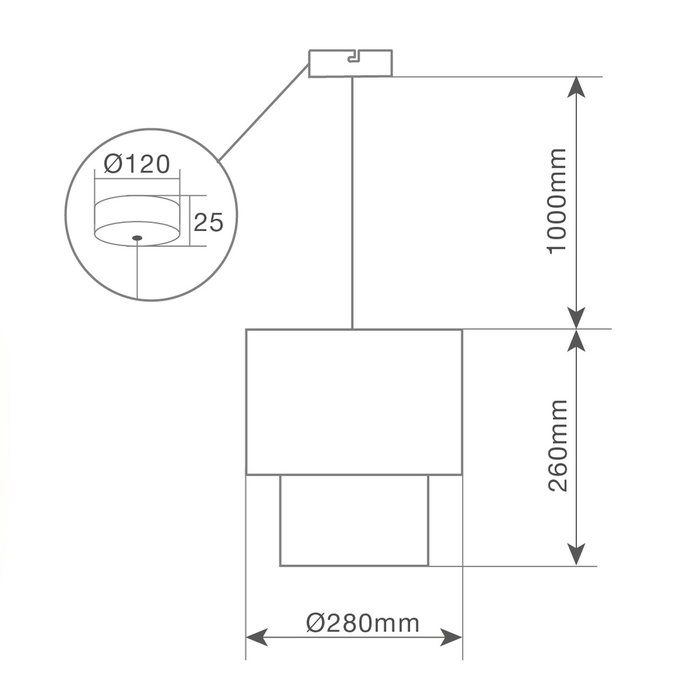 GSC Evolution Lámpara de techo colgante Serie Batwe E27 Ø280mm Blanco