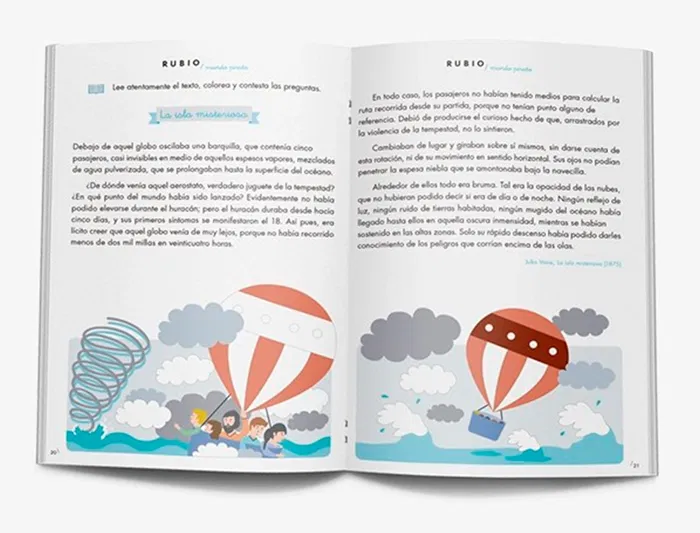 Rubio Cuaderno Competencia Lectora 4 Mundo Pirata - Cuaderno de Lectura Comprensiva para Niños, Formato DIN A5