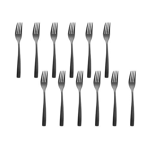 SUMMA Sinxelo Satin Tenedor Mesa Negro Acero Inoxidable PVD 205 mm (205 mm) (Set de 12) SUMMA Sinxelo Satin Tenedor Mesa Negro Acero Inoxidable PVD 205 mm (205 mm) (Set de 12)