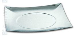 SAMBONET Bajo Plato Linea Q, Plato de Postre u Orfebrería, Diseño Cuadrado y Ergonómico, 28x28 cm