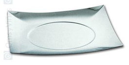 Sambonet Bajo Plato Línea Q, acero inoxidable, orfebrería, modelo Bajoplato, 28x28 cm