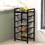 Hanah Home Soporte para Cestas de Estantería de Metal Negro, 33x41x84 cm